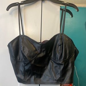 black leather top brand new with tags